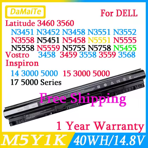 40WH 14.8V M5Y1K Battery for Dell Inspiron 14 15 17 5000 3000 Series 5559 3451 3558 3567 5755 5756 5
