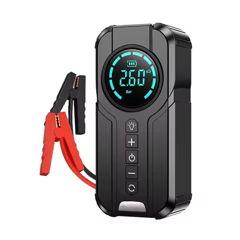 1000-6000mAh Car emergency sterting power tyre air pump powerbank digital display cordless portable 