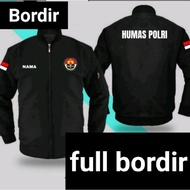 Jaket bomber Humas polri full bordir jaket Humas polri
