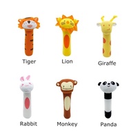 CUSTOM Mainan Bayi Bunyi Hand Rattle Stick Doll Baby Cewek Cowok Hewan