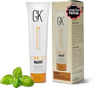GK HAIR Global Keratin The Best (100ml) Smoothing Keratin Hair Treatment - Professional Brazilian Complex Blowout Straightening For Silky Smooth &amp; Frizz Free Hair - All Hair Type
