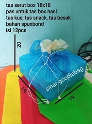 tas serut box 18x18 isi 12 pcs tas spunbond tas snack tas tahlilan tas box nasi tas goodiebag tas na