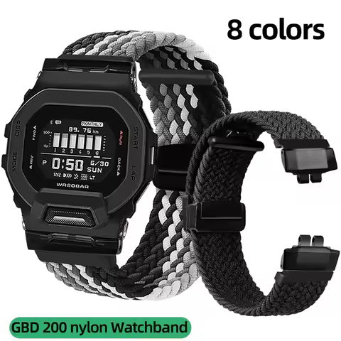 GBD 200 Watch band For G-SHOCK Casio 3506 GBD-200-1A GBD-200RD-4 Woven nylon watch strap Magnetic fo