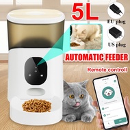 Automatic Smart Slow Food Pet Feeder Timing Feeder Cat Dog Electric Dry Food Dispenser Wifi Video APP Control 5L