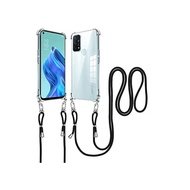 OPPO RENO5 Case Clear OPPO RENO5A Smartphone Case OPPO Lino 5G Cover Square Diagonal Hanging Hanging Case Rope Hanging Rope with Rope Transparent TPU Switch