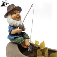 LISHU Fishing Gnome Sitter Funny UV Resistant Resin Decorative Outdoor Garden Lawn Gnome For Yard La