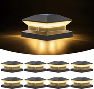 LETMY 2 Pack Solar Post Cap Lights Outdoor 40 LEDs Fence Post Solar Lights Outdoor Waterproof Upgrad