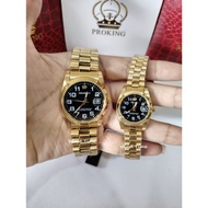 PROKING Couple Gold Watches – Number Dial Quartz Analog Jam Tangan Pasangan
