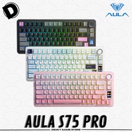 AULA S75 PRO Wireless Gasket With TFT Screen Mechanical Keyboard 2.4ghz Rotary Knob