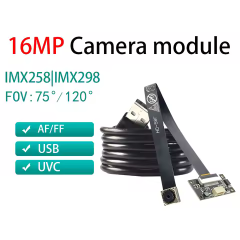 USB Camera Module 16MP 4656x3496 4K CMOS IMX258 AF/MF/FF 75 Degree 30FPS Wide Angle MJPEG YUY2 IMX29