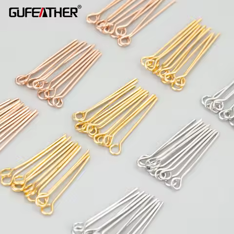 GUFEATHER,one pack,MG83,jewelry accessories,18k gold rhodium plated,nickel free,copper,head pins,con