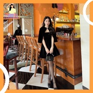 Set Đầm Nhung Dự Tiệc Sang Chảnh Gồm Váy 2 Dây + Áo Choàng Ngoài Đính Ghim Đá Padora-V169