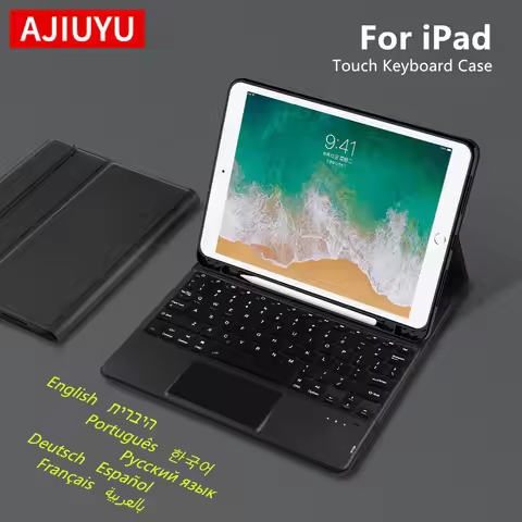 AJIUYU TrackPad Keyboard Case For iPad 10.2 Inch 9th 8th 7th Generation 10th Air9.7 6th Pro11 3rd 4h