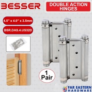 BESSER Double Action Spring Hinges 4.5” x 4.0” x 3.5mm BSR.DAS.4.US32D