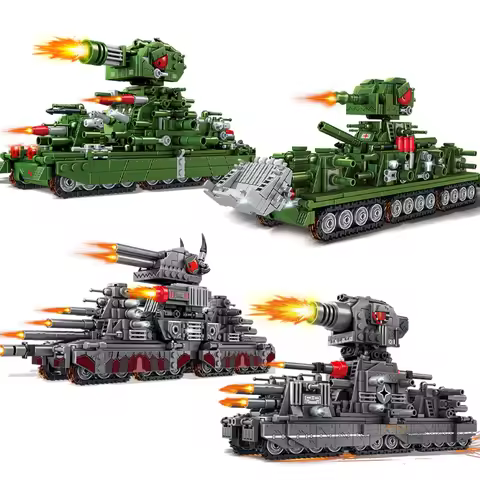 Tank World Cartoon Model Muilding Block Set KV44 Carl Monster Tank and Ultimate Leviathan Military a