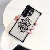 1pc Creative Violet Flower Quadrilateral (Camera Lens Film) Luxury Fashion Shockproof Airbag Phone C