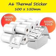 A6 Thermal Sticker Roll 500pcs A6 High Quality Airway Bill Sticker Roll Consignment Sticker Postage 热敏贴纸