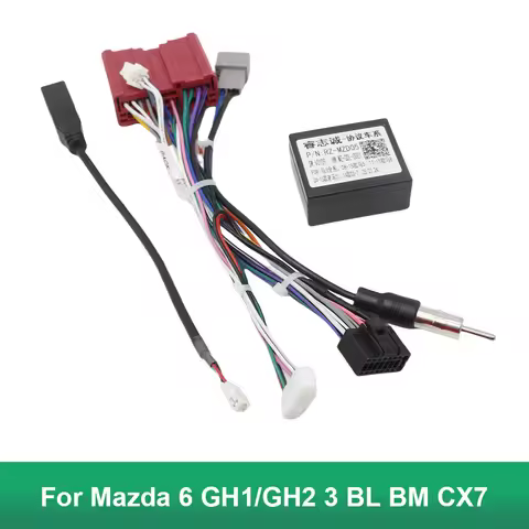 Harness Adapter CAN Bus Decoder for Mazda 6 GH1 GH2 3 BL BM CX7 16 Pin To 24Pin Connector Radio Ante