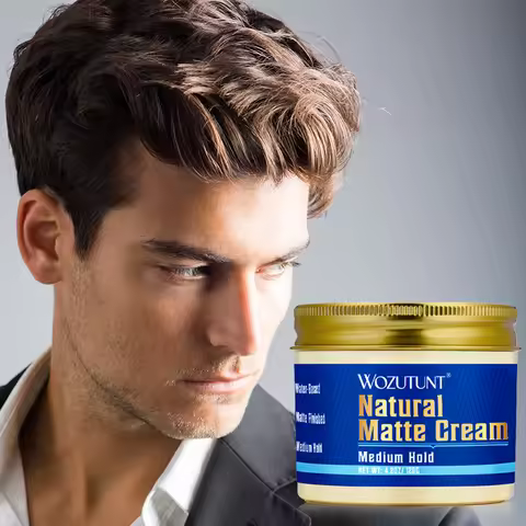 Men Hair Natural Matte Styling Cream Long-lasting Water-Based Moisture Hairstyles Clay Daily Use Fix
