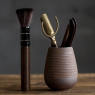 53] Stoneware Kung Fu Tea Ceremony Accessories Six Gentlemen Ebony Tea Needle Alloy Spoon Tea Clip C