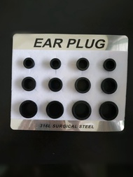 Bundora TK9 anting 1 set plug piercing karet metal stainless anti karat pria wanita korea punk silve