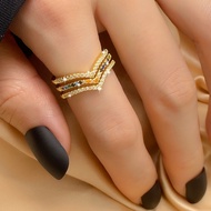 Cincin Jewelry accessories gold Zircon ring Adjustable Emas Korea 18k Gold Rings Women fashion ring