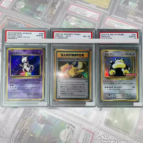Proxy DIY PTCG Graded Collection Cards P.M. PROMO ILLUSTRATOR MEWTWO-HOLO SNORLAX NM-MT 8 Card Holog