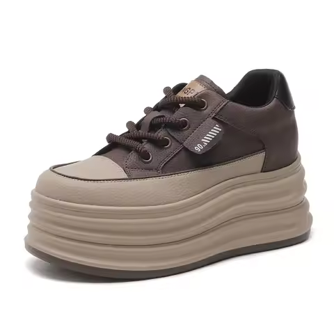 8cm Female Suede Genuine Leather Women's Vulcanized Shoes Platform Wedge Skate Boarding High Brand H