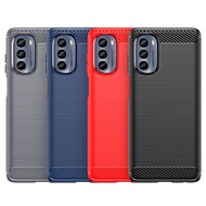 For Motorola Moto G62 5G Shockproof Armor Carbon Fiber Hybrid Brush TPU Case Cover