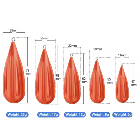 Histar 1Bag 5PCs Casting Plug Trainer Lure Thrower High Quality PVC Software 5g 9g 12g 17g 23g Long 