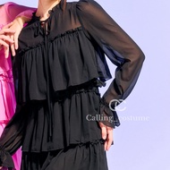 CALLING_COSTUME 🖤 สวยมีเสน่ห์ กับเดรสผูกคอ มี 2 สี ดำและชมพู มีซับด้านใน เรียงเป็นชั้นเลเยอร์ Dress(