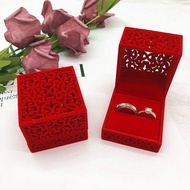 For Gift Bearer Couple Double Engagement Box Velvet Red Ring