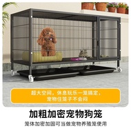 ‍🚢Pet Dog Cage Medium-Sized Dog Large Dog Oversized Small Dog Dog Cage Bold Reinforcement Folding Dog Cage with Toilet