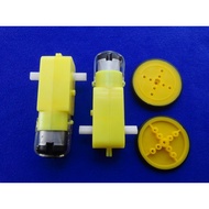 TT Gear Motor+410 Rubber Wheels 1 Set 2 TT DC Motor Wheel Wheels