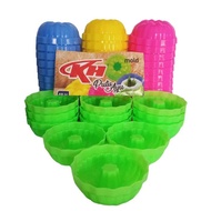 (12PCS) BPA FREE Food Grade Plastic Putu Ayu Cake Molds, Round Square Jelly Kitchenware