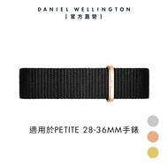 Daniel Wellington 錶帶 Petite Cornwall 寂靜黑織紋錶帶-三色任選(DW00200195)/ 玫瑰金框/ 16mm