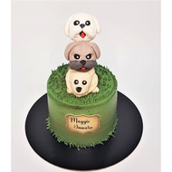 6inch Three Little Dogs Cake
