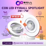 LED COB Eyeball 3W 7W LED Recessed Spotlight Eye ball Round LED Downlight Spot light Ceiling Light L