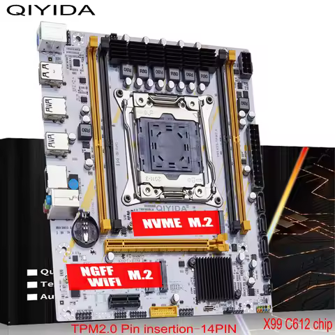 QIYIDA X99 Motherboard LGA2011-3 Slot TPM14PIN SATA3.0 USB3.0 NVME M.2 NGFF WIFI Support DDR4 Memory