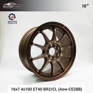 【Installation Available】AOW-CE28B FLOW FORMING 16 INCH 16X7 4X100 ET40 BR2/CL READY STOCK SPORT RIM