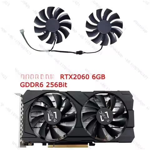 Video Card Fan GPU Cooler For 51RISC rtx2060 6G,For rtx 3070 TiM 8G 3060M 3070M,2Pcs/Set,FL8015 12VB