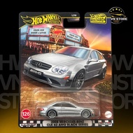Hotwheels Premium 2008 Mercedes-Benz CLK 63 AMG Black Series gray model car