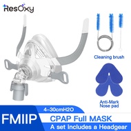 Resoxy CPAP Full Face Mask Sleep Apnea With Headgear Anti mark pad Clean brush For Cpap Bipap Machin