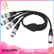 3 Pin XLR 1 Male to 4 Female Y Splitter Audio Cable,4 Way-1 XLR Single Input to Four Output Parallel