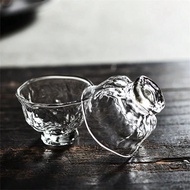 2pcs/Set Japanese Hammered 60ml Small Capacity Glass Teacup Tea Set Appreciation Cup Tea Accessories