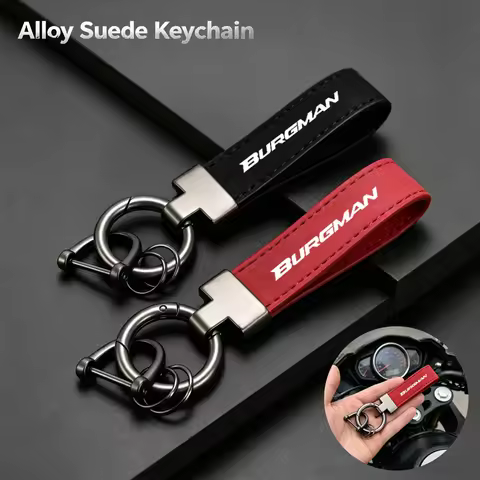For SUZUKI BURGMAN AN125 AN250 AN400 AN650 AN 650 Burgman 400 650 125 200 logo Leather Suede Keychai