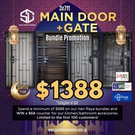 [HARI RAYA BUNDLE] MAIN GATE AND DOOR / DIGITAL LOCK / BEDROOM DOORS / SLIDE AND SWING DOORS