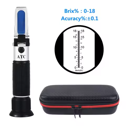 New 0-18% Brix Refractometer For Brix Sugar Beer Brix Refractometer with ATC Refractometer Optical T