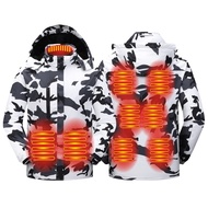 TAMEYA Mens Heated Jackets Detachable Hood, Washable Lightweight Zip Winter Jackets Coat, 3 Heating 