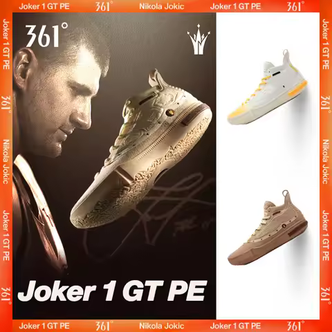 361 Degrees Joker 1 GT PE Men Basketball Shoes Trendy Leather Breathable Shock-Absorbing Wear-resist